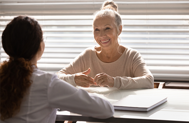 Doctor and patient talking